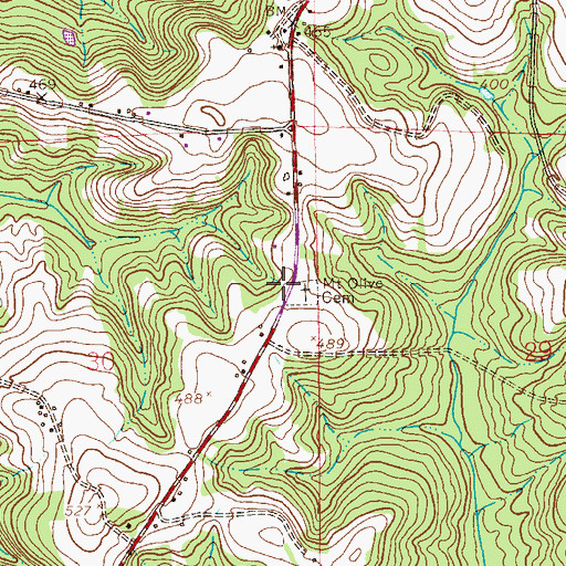 Topographic Map of Mount Olive Church (historical), AL