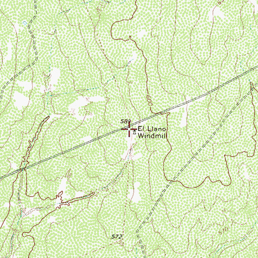 Topographic Map of El Llano Windmill, TX