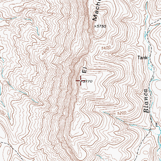 Topographic Map of El Macho, TX