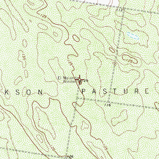 Topographic Map of El Malanito Windmill, TX