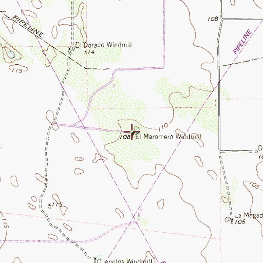 Topographic Map of El Maromero Windmill, TX