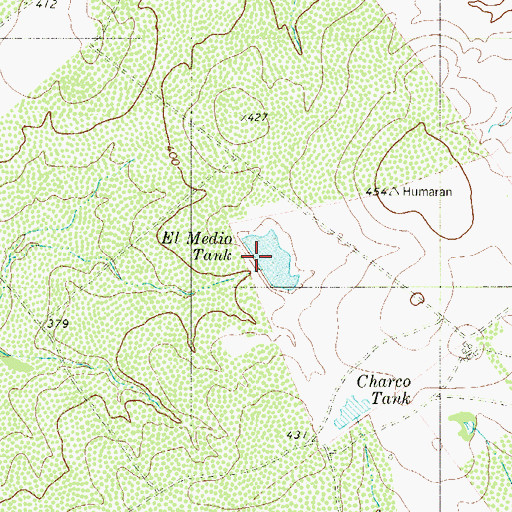 Topographic Map of El Medio Tank, TX