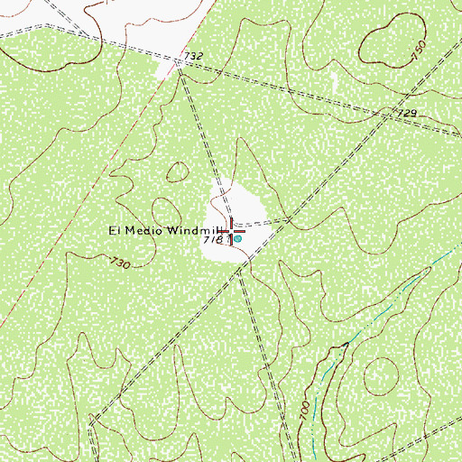 Topographic Map of El Medio Windmill, TX