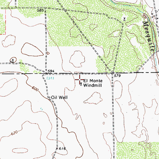 Topographic Map of El Monte Windmill, TX