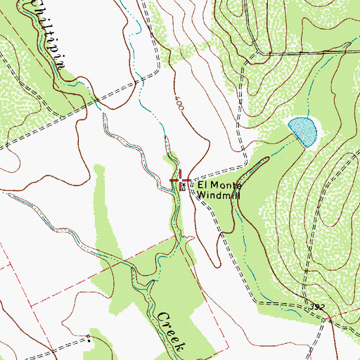 Topographic Map of El Monte Windmill, TX
