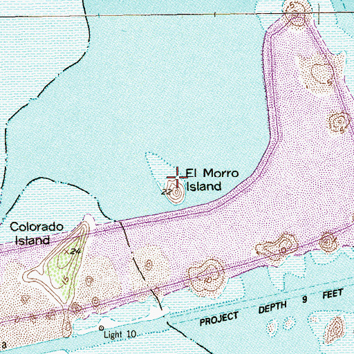 Topographic Map of El Morro Island, TX