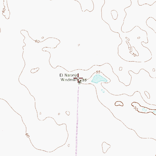 Topographic Map of El Naranjo Windmills, TX