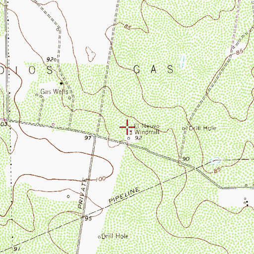 Topographic Map of El Neuvo Windmill, TX
