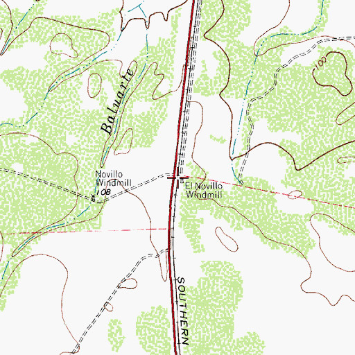 Topographic Map of El Novillo Windmill, TX