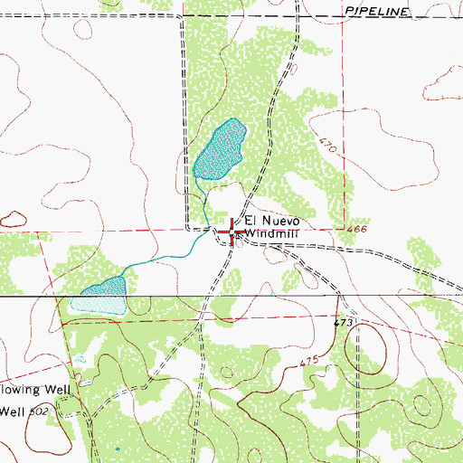 Topographic Map of El Nuevo Windmill, TX