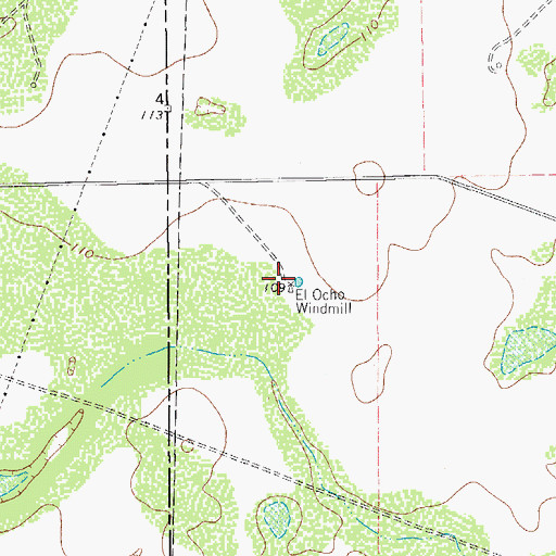 Topographic Map of El Ocho Windmill, TX
