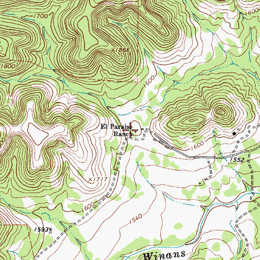 Topographic Map of El Paraiso Ranch, TX