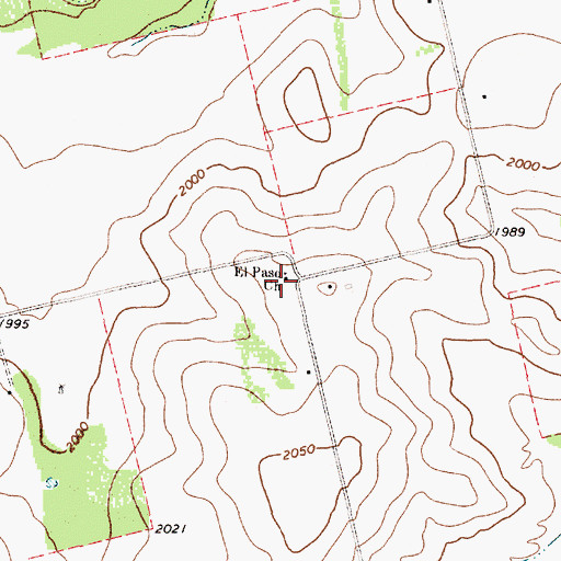 Topographic Map of El Paso Church, TX
