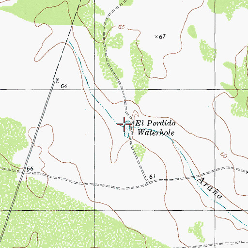 Topographic Map of El Perdido Waterhole, TX