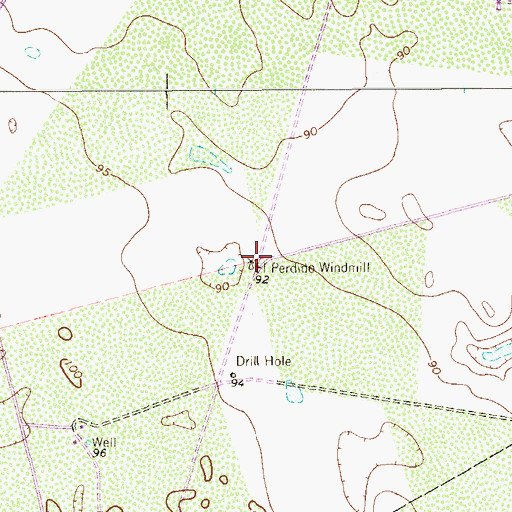 Topographic Map of El Perdido Windmill, TX