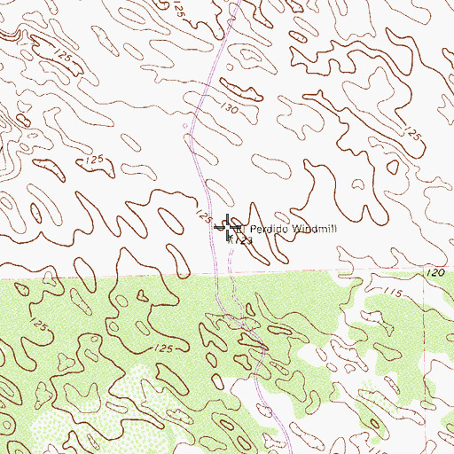Topographic Map of El Perdido Windmill, TX