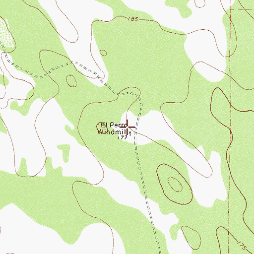 Topographic Map of El Perro Windmill, TX
