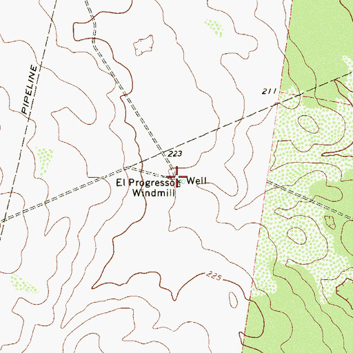 Topographic Map of El Progresso Windmill, TX
