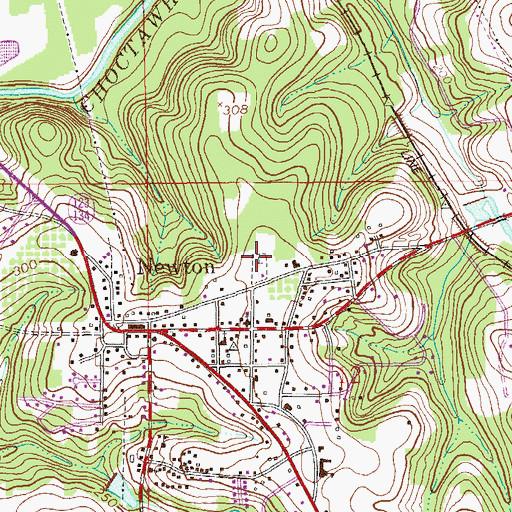 Topographic Map of Newton City Cemetery, AL