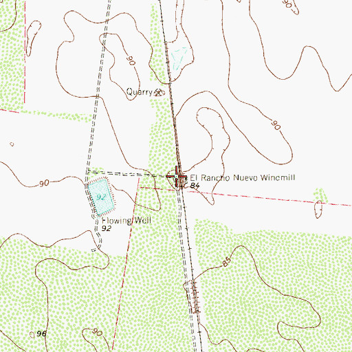 Topographic Map of El Rancho Nuevo Windmill, TX