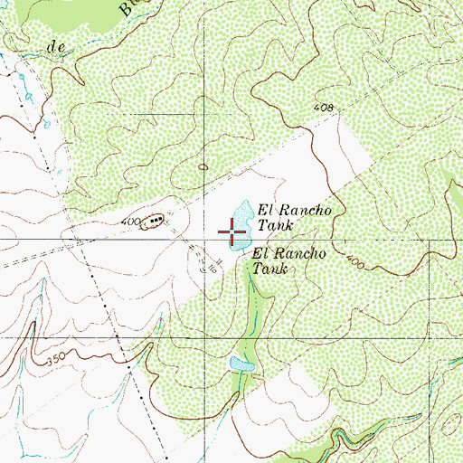 Topographic Map of El Rancho Tank, TX