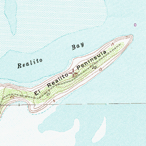 Topographic Map of El Realito Peninsula, TX