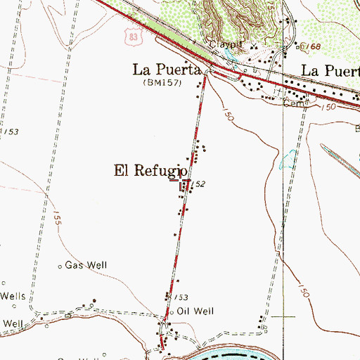 Topographic Map of El Refugio, TX