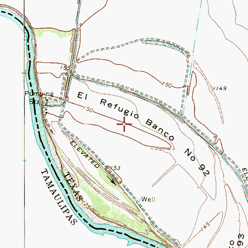 Topographic Map of El Refugio Banco Number 92, TX