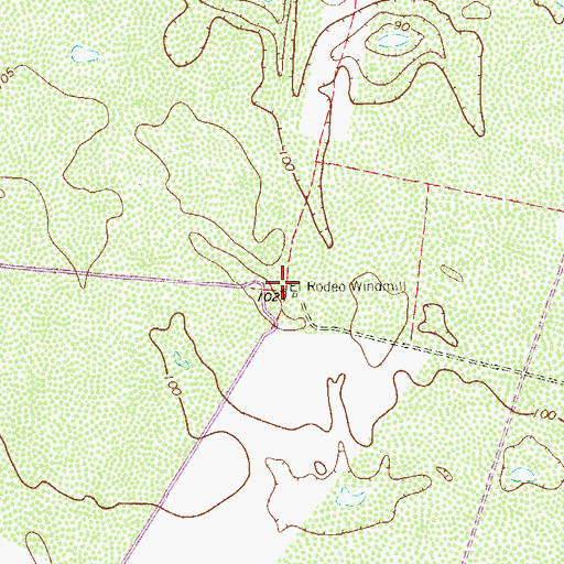 Topographic Map of El Rodeo Windmill, TX