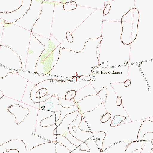 Topographic Map of El Rucio Cemetery, TX