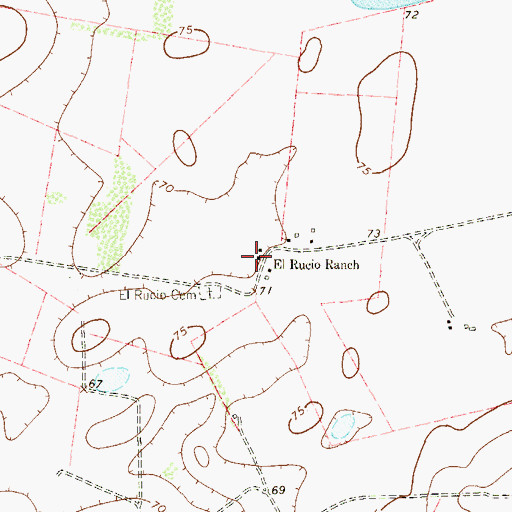 Topographic Map of El Rucio Ranch, TX