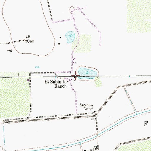 Topographic Map of El Sabinto Ranch, TX