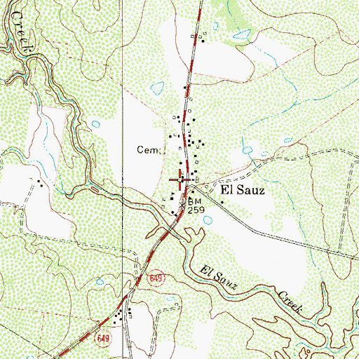 Topographic Map of El Sauz, TX