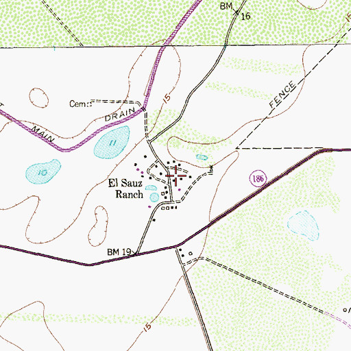 Topographic Map of El Sauz Ranch, TX