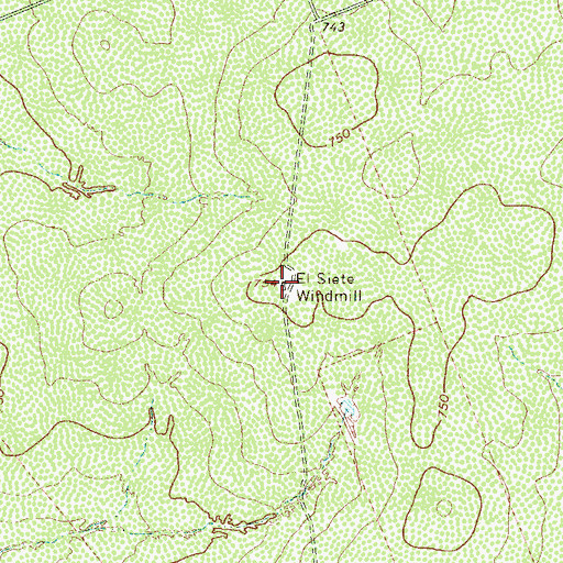 Topographic Map of El Siete Windmill, TX