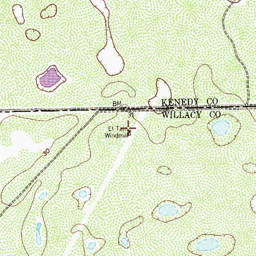 Topographic Map of El Tajo Windmill, TX
