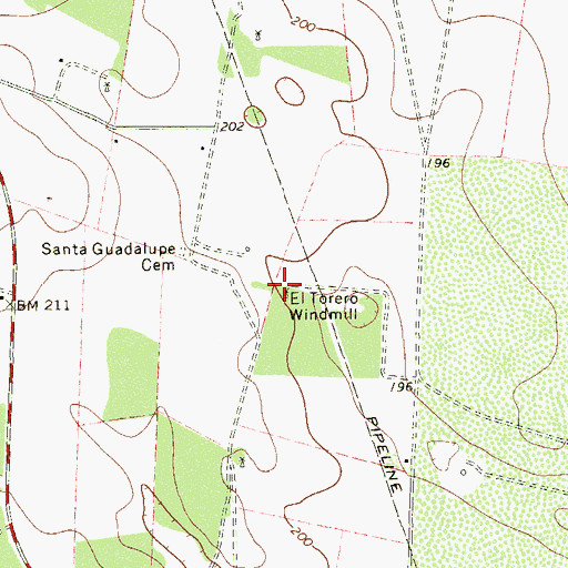 Topographic Map of El Torero Windmill, TX
