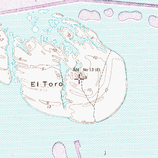Topographic Map of El Toro, TX