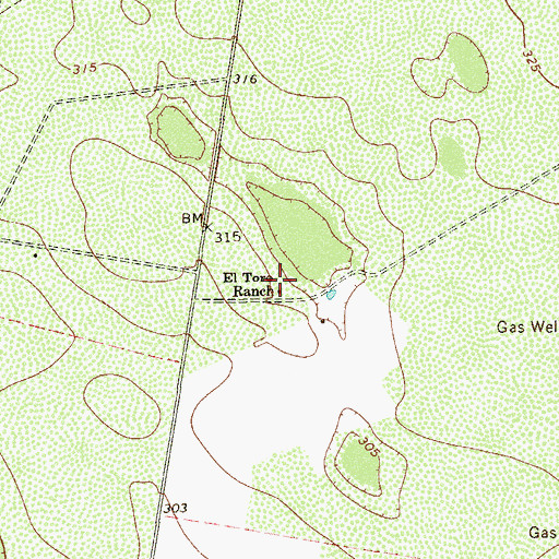 Topographic Map of El Toro Ranch, TX