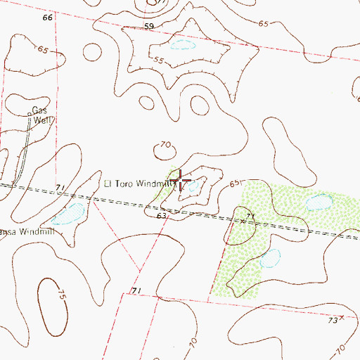 Topographic Map of El Toro Windmill, TX