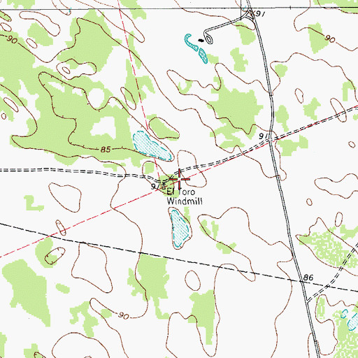 Topographic Map of El Toro Windmill, TX