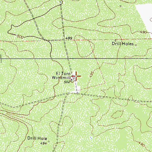 Topographic Map of El Toro Windmill, TX