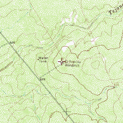 Topographic Map of El Trevino Windmill, TX