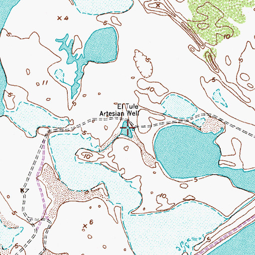 Topographic Map of El Tule Artesian Well, TX