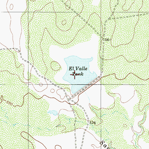 Topographic Map of El Valle Tank, TX