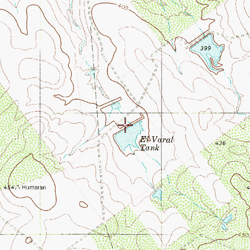 Topographic Map of El Varal Tank, TX
