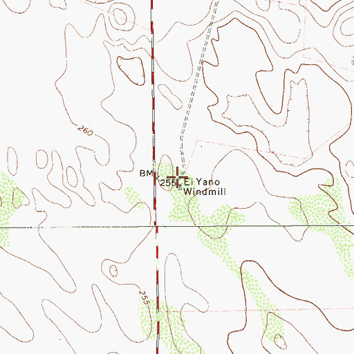 Topographic Map of El Yano Windmill, TX
