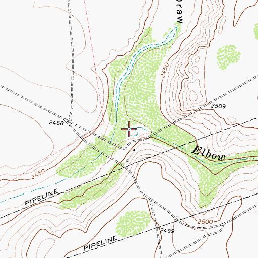 Topographic Map of Elbow Creek, TX