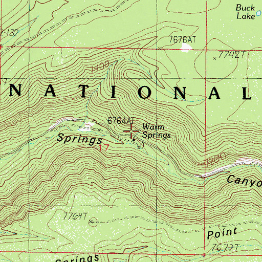 Topographic Map of Warm Springs, AZ