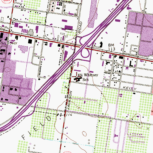 Topographic Map of Eli Whitney School, TX